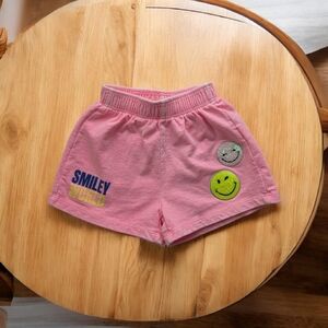 Zara Girls Cotton Pink Smiley Face Shorts Size 7
